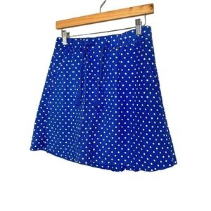 J Crew Factory Cotton Linen Blend Polka Dot Skirt Size 2